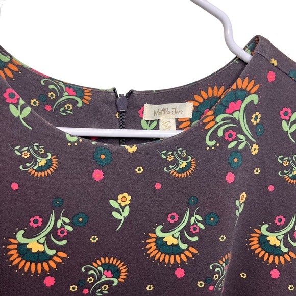 MATILDA JANE Brown Maja Ponte Short Sleeve Pleated Midi Dress Medium - Picture 2 of 4